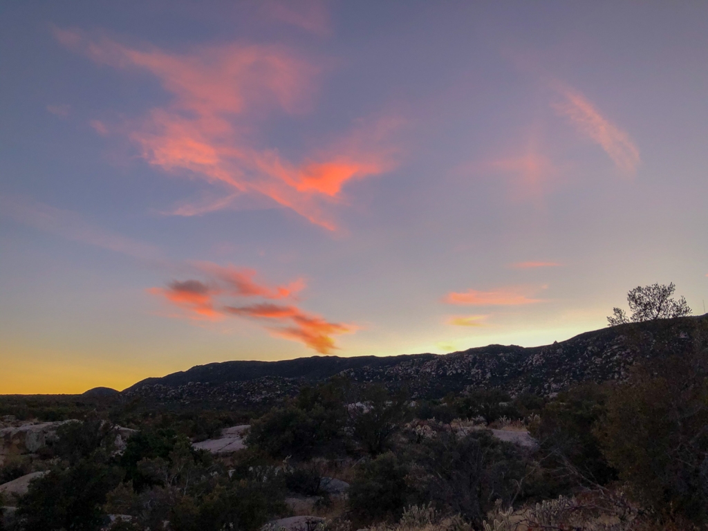 Sunset in McCain Valley of San Diego County.